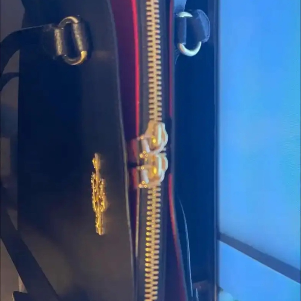 Coach Black Leather Tote with Gold Accents - Picture 6 of 6